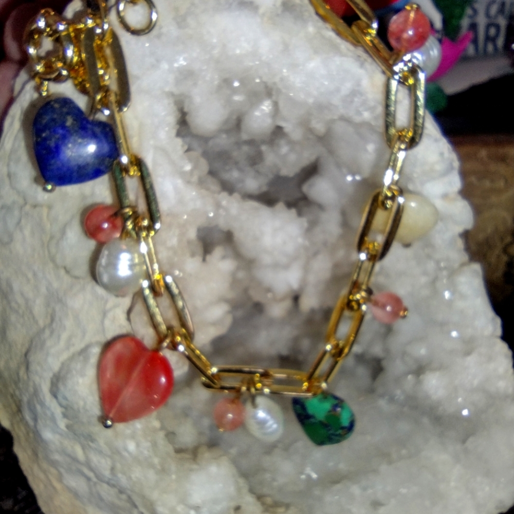 Talbot's stone and pearl bracelet